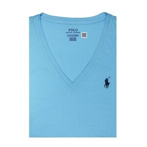 Polo Ralph Lauren Women's Short Sleeve CLSC Fit V-Neck T-Shirt Blue MSRP $58.00